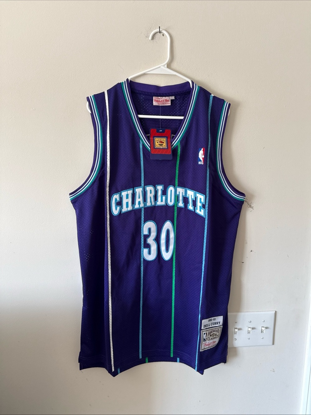Men's Mitchell & Ness Dell Curry #30 Charlotte Hornets 1992/93 Jersey Sz XL RARE